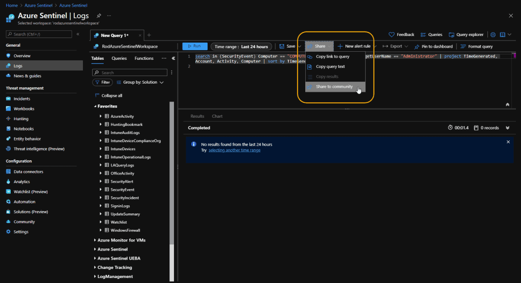 How to Easily Share Your Azure Sentinel Queries with the Community1 ...