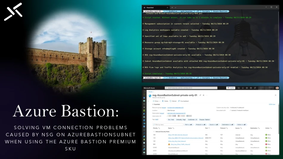 Azure Bastion: Solving VM Connection problems caused by NSG on AzureBastionSubnet when using the Azure Bastion Premium SKU