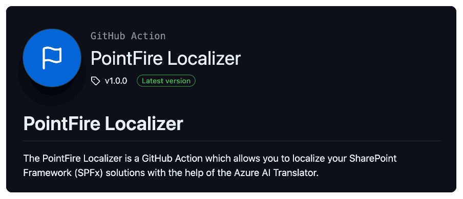 Localize your SPFx solutions with PointFire Localizer